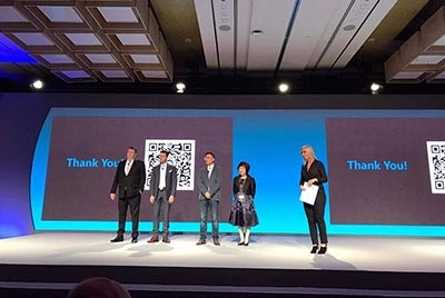 羅教授代表台灣，在隱適美亞太高鋒會演講 ，今年在新加坡舉辦