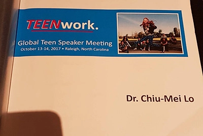 恭喜 羅秋美教授，被隱適美全球總公司選為全球Global Teen speaker